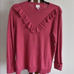 M Pink Ruffle Sweater